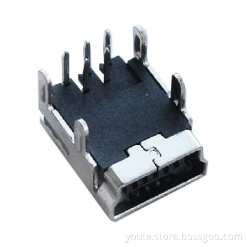 Mini USB Connector, 5PF, 90°, DIP B-Type